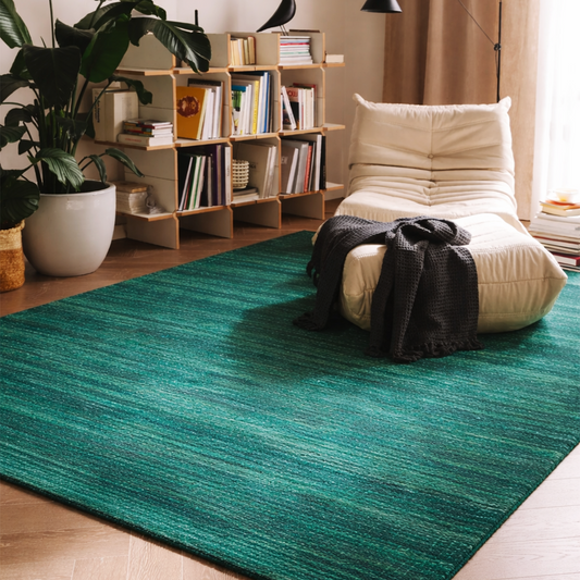 Tapete Artesanal Indiano para Sala e Quarto Shakti 300 x 400 cm - Sari Verde