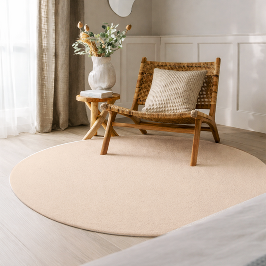 Tapete Redondo Egípcio para Sala e Quarto Cyrus 250 x 250 cm - Bege