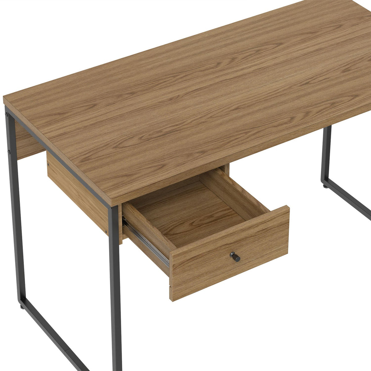 Homedock Escrivaninha com 1 Gaveta Voss 120 cm - Freijó c/ Preto Fosco Móveis Província
