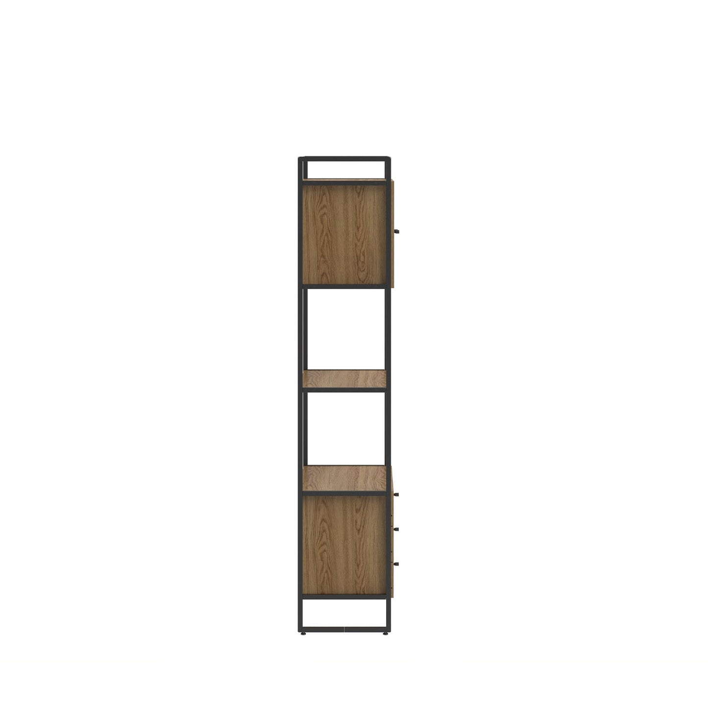 Homedock Estante com 3 Gavetas Voss 75 cm - Freijó c/ Preto Fosco Móveis Província