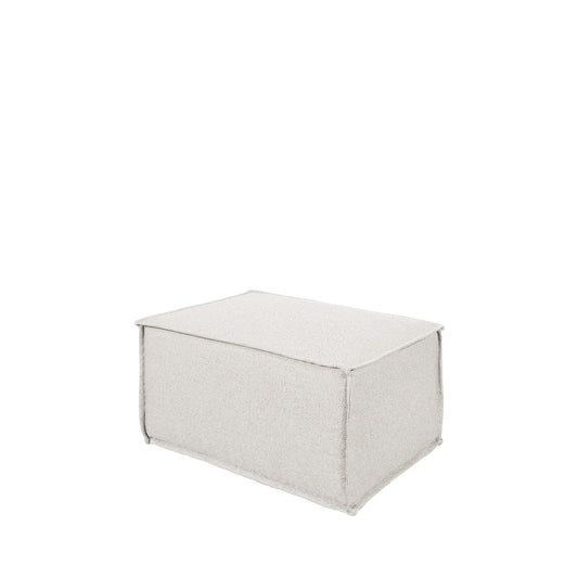 Puff Modular Estofado Freddo 80 cm - Linho Texturizado Off White