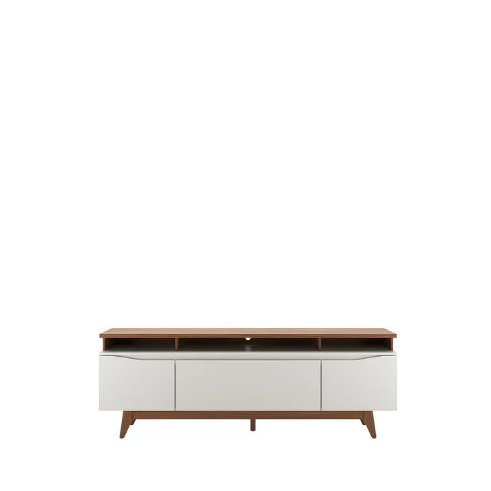 Conjunto Sala de Estar Completo Rack para TV até 75” Flynt com Painel Oslo - Sofá 3 Lugares Madrid - Mesa de Centro Elia
