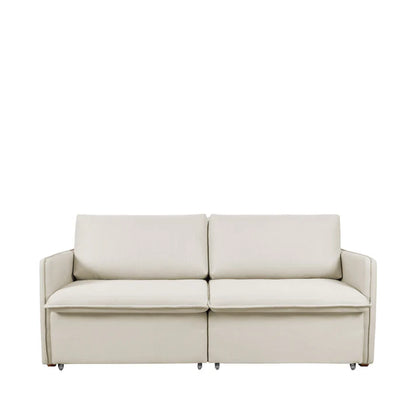 Conjunto Sala de Estar Completo Rack para TV até 75” Jasper - Sofá 4 Lugares Vancouver - 2 Mesas Laterais Botanic