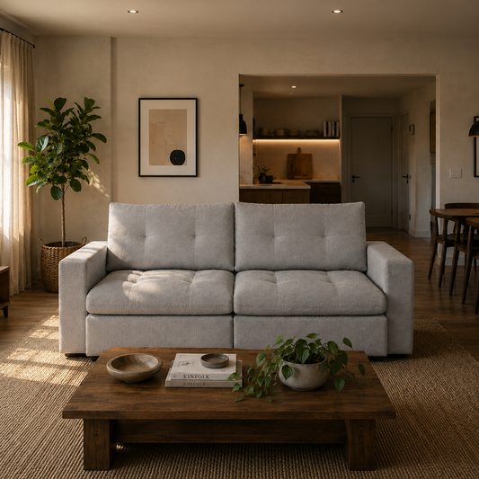 Sofá Retrátil e Reclinável 3 Lugares Allure 190 cm - Linho Texturizado Cinza