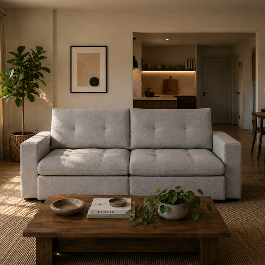 Sofá Retrátil e Reclinável 3 Lugares Allure 210 cm - Linho Texturizado Cinza