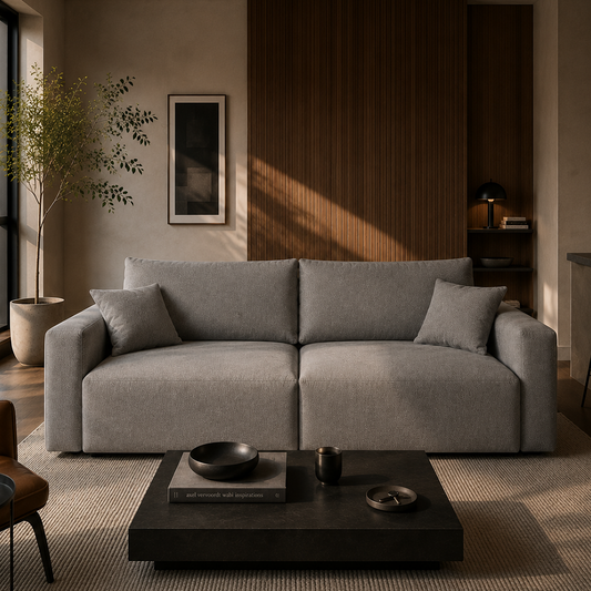 Sofá Retrátil e Reclinável 3 Lugares Toledo 210 cm - Linho Texturizado Cinza