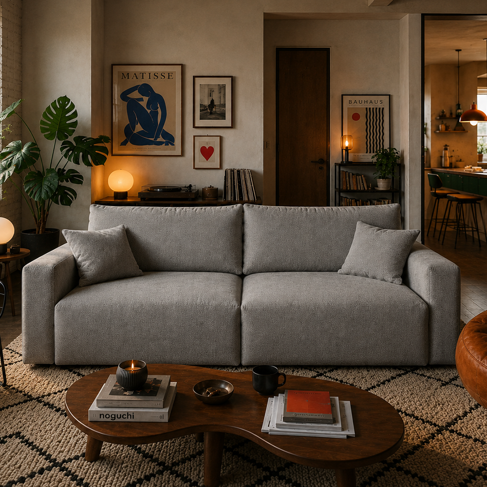Sofá Retrátil e Reclinável 4 Lugares Toledo 230 cm - Linho Texturizado Cinza