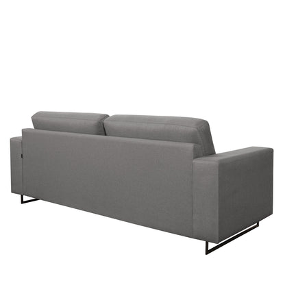 Sofá 3 Lugares Urban 218 cm - Linho Texturizado Chumbo c/ Preto