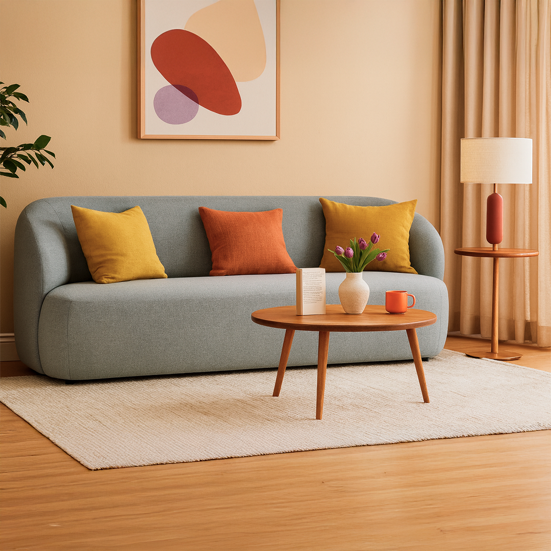 Sofá 3 Lugares Elle 170 cm - Linho Texturizado Cinza