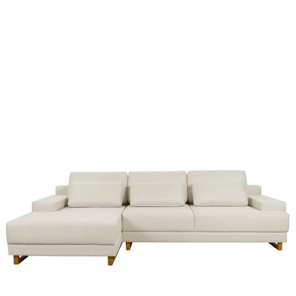 Conjunto Sala de Estar Rack para TV até 75” Flynt - Sofá 6 Lugares com Chaise Lado Esquerdo Mônaco