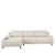 Sofá 5 Lugares com Chaise Lado Esquerdo Ripado Monte Carlo 295 cm - Linho Texturizado Off White c/ Natural