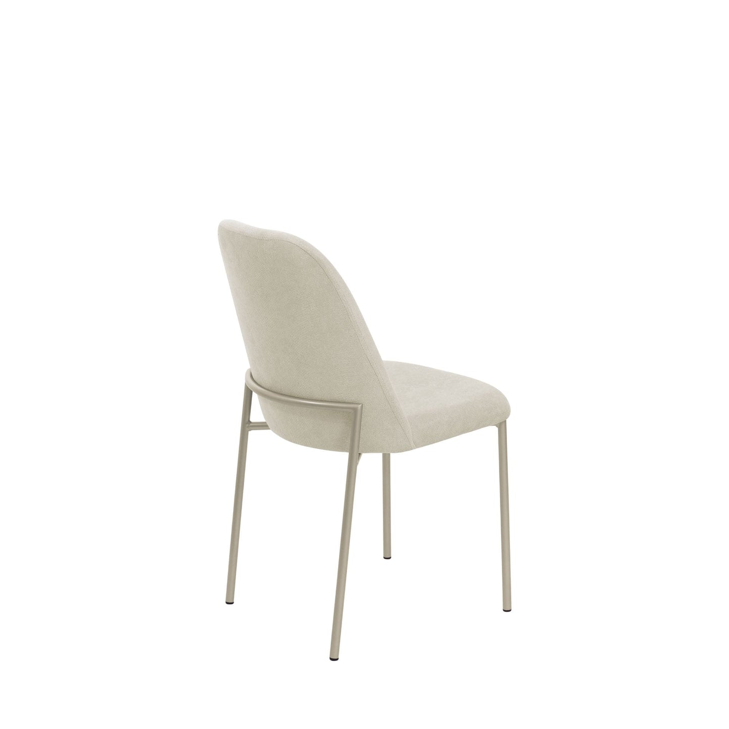 Conjunto de 2 Cadeiras de Aço Estofada Lucille - Champanhe c/ Soft Palha