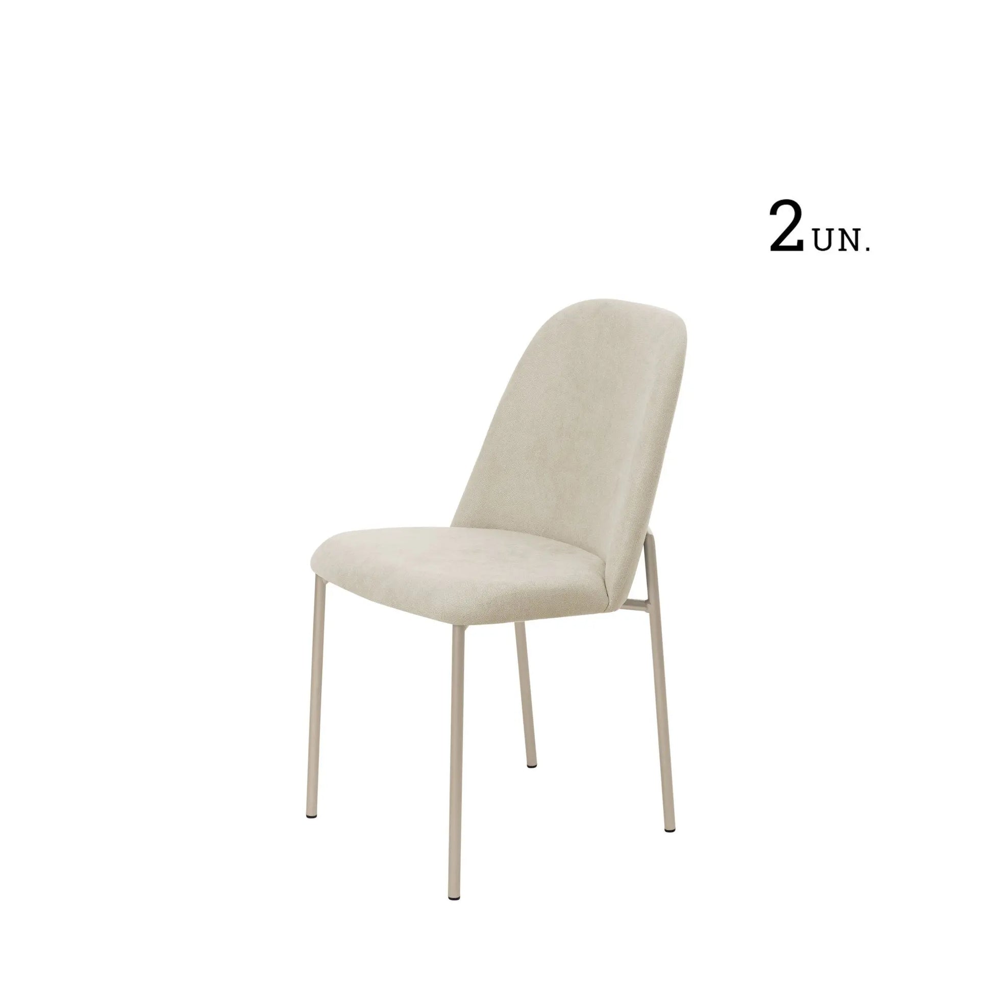 Homedock Conjunto de 2 Cadeiras Lucille - Champanhe c/ Soft Palha Móveis Província