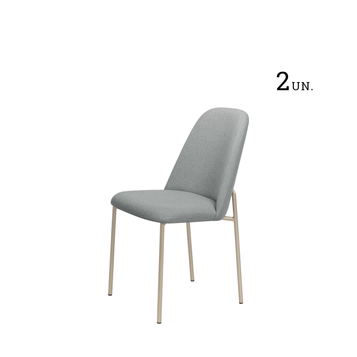 Homedock Conjunto de 2 Cadeiras Lucille - Champanhe c/ Stone Carbono Móveis Província