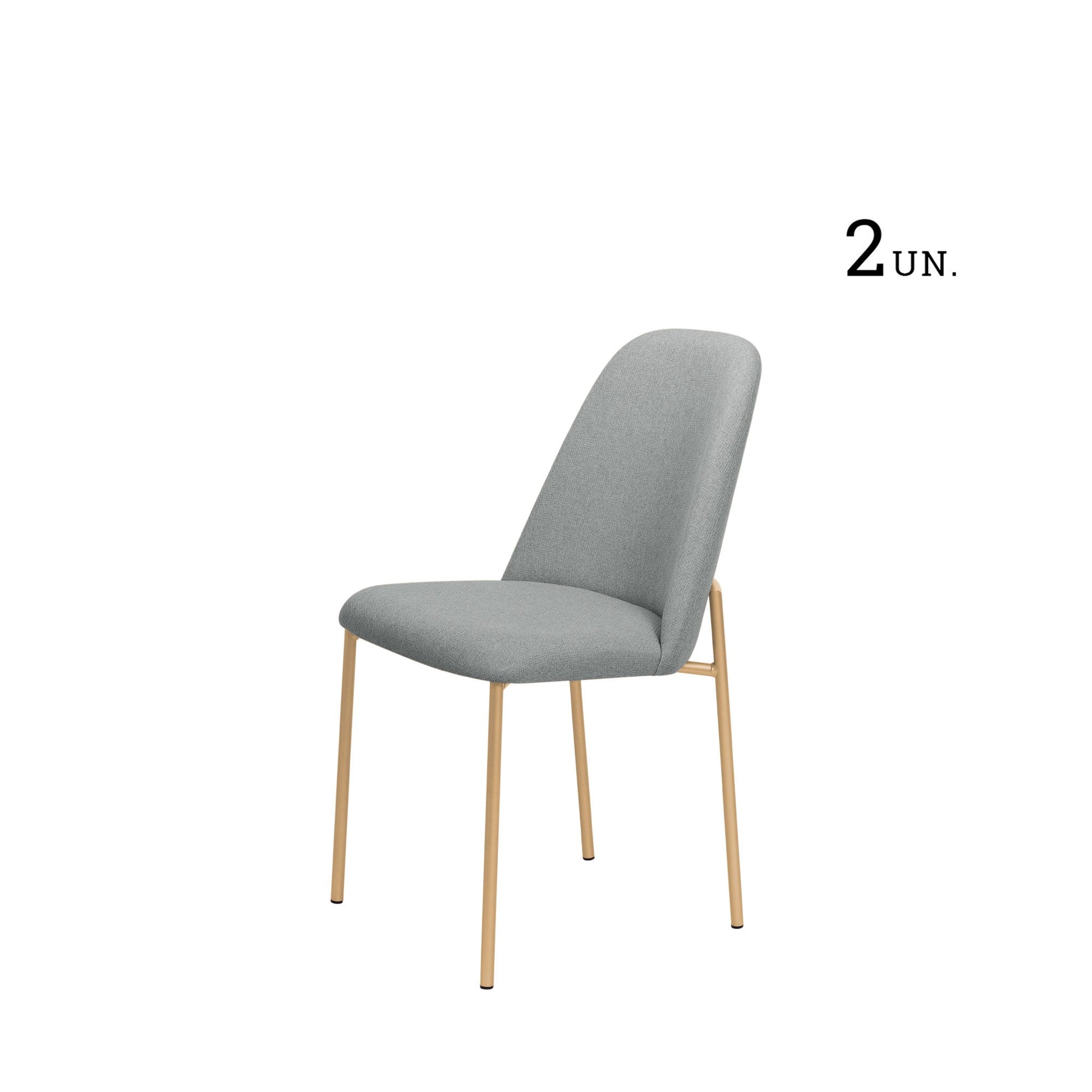 Homedock Conjunto de 2 Cadeiras Lucille - Dourado c/ Stone Carbono Móveis Província