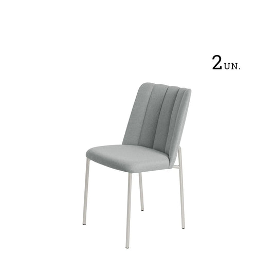 Homedock Conjunto de 2 Cadeiras Elis - Off White c/ Stone Carbono Móveis Província