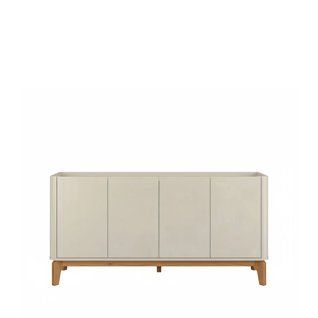 Buffet 4 Portas Arlo 160 cm - Off White c/ Natural