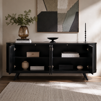 Buffet 4 Portas Gaya 180 cm - Preto Fosco