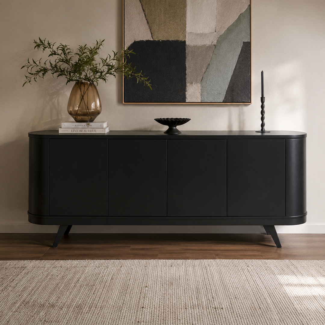 Buffet 4 Portas Gaya 180 cm - Preto Fosco