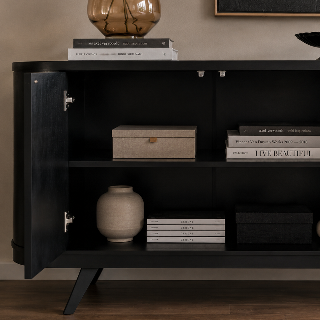 Buffet 4 Portas Gaya 180 cm - Preto Fosco