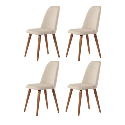 Conjunto de 6 Cadeiras de Madeira Maciça Estofada New Drop - Natural c/ Linho Off White - Cobre (Cópia)