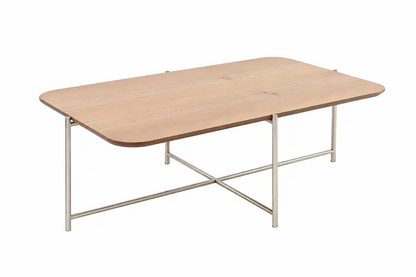Mesa de Centro com pés em Metal Biophilia 90 cm - Mel c/ Champanhe