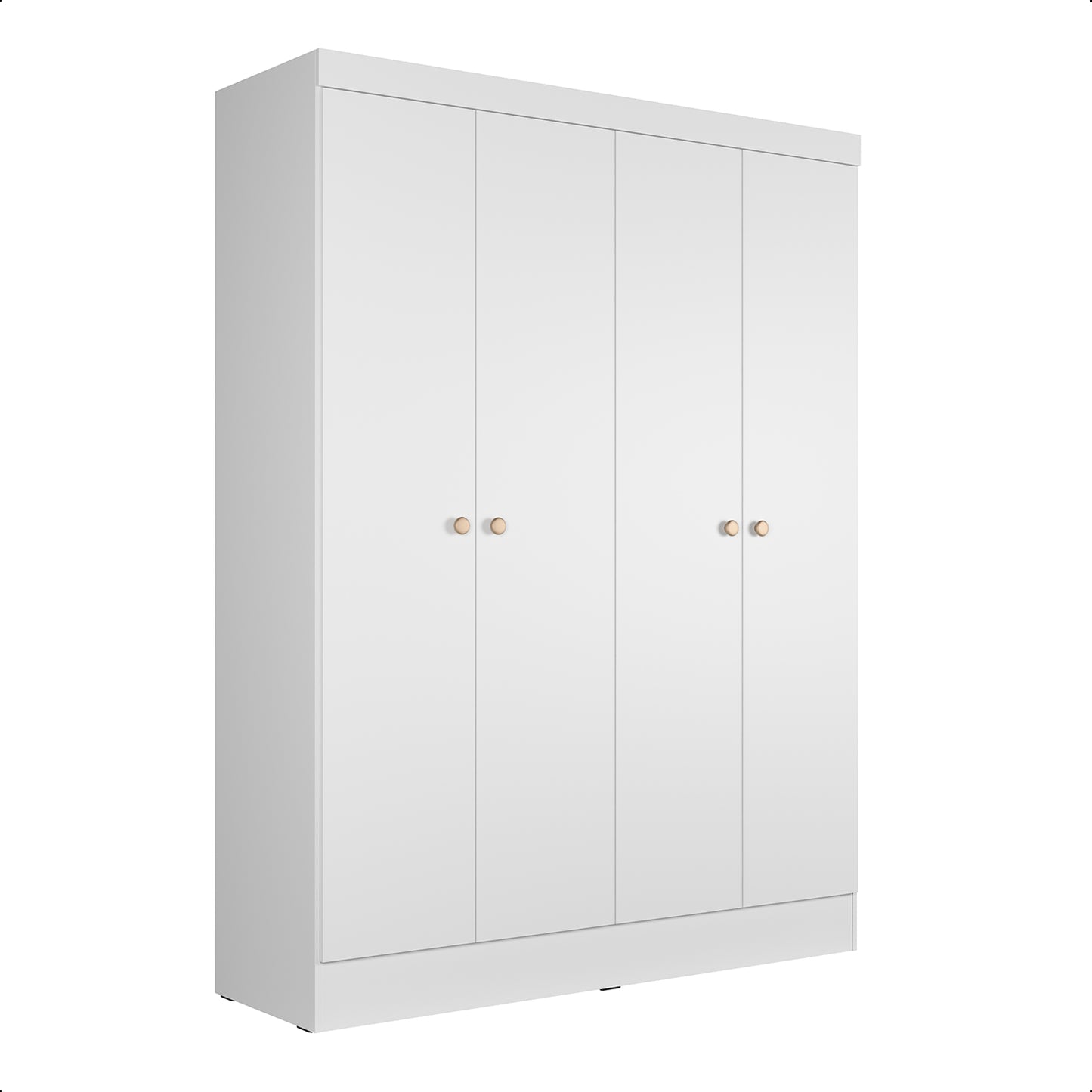 Guarda-Roupa Solteiro 4 Portas Jacob 135 cm - Branco