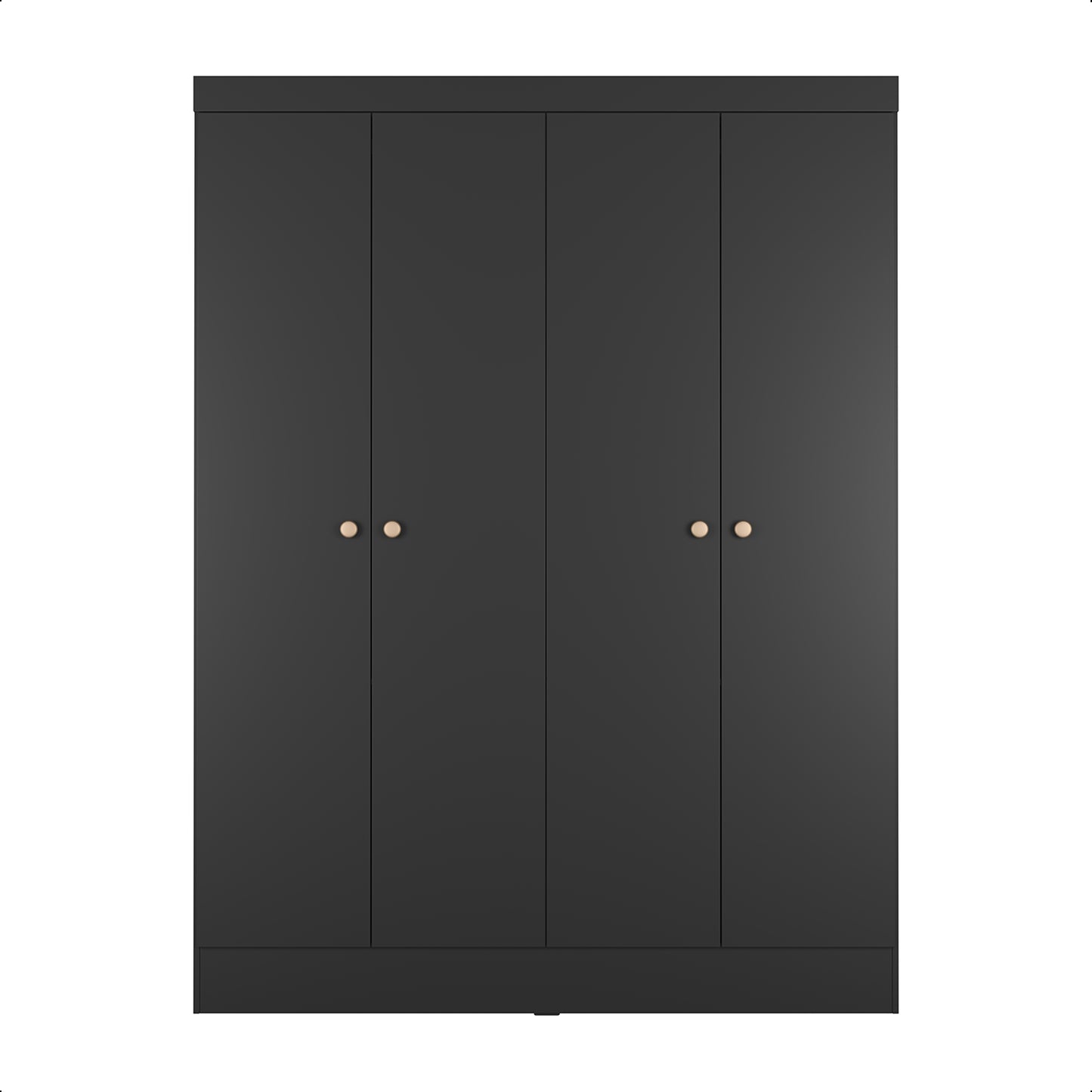 Guarda-Roupa Solteiro 4 Portas Jacob 135 cm - Preto