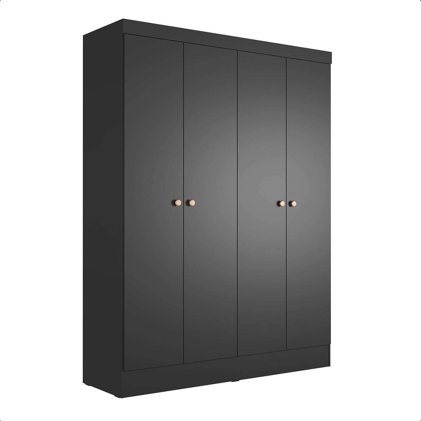 Guarda-Roupa Solteiro 4 Portas Jacob 135 cm - Preto