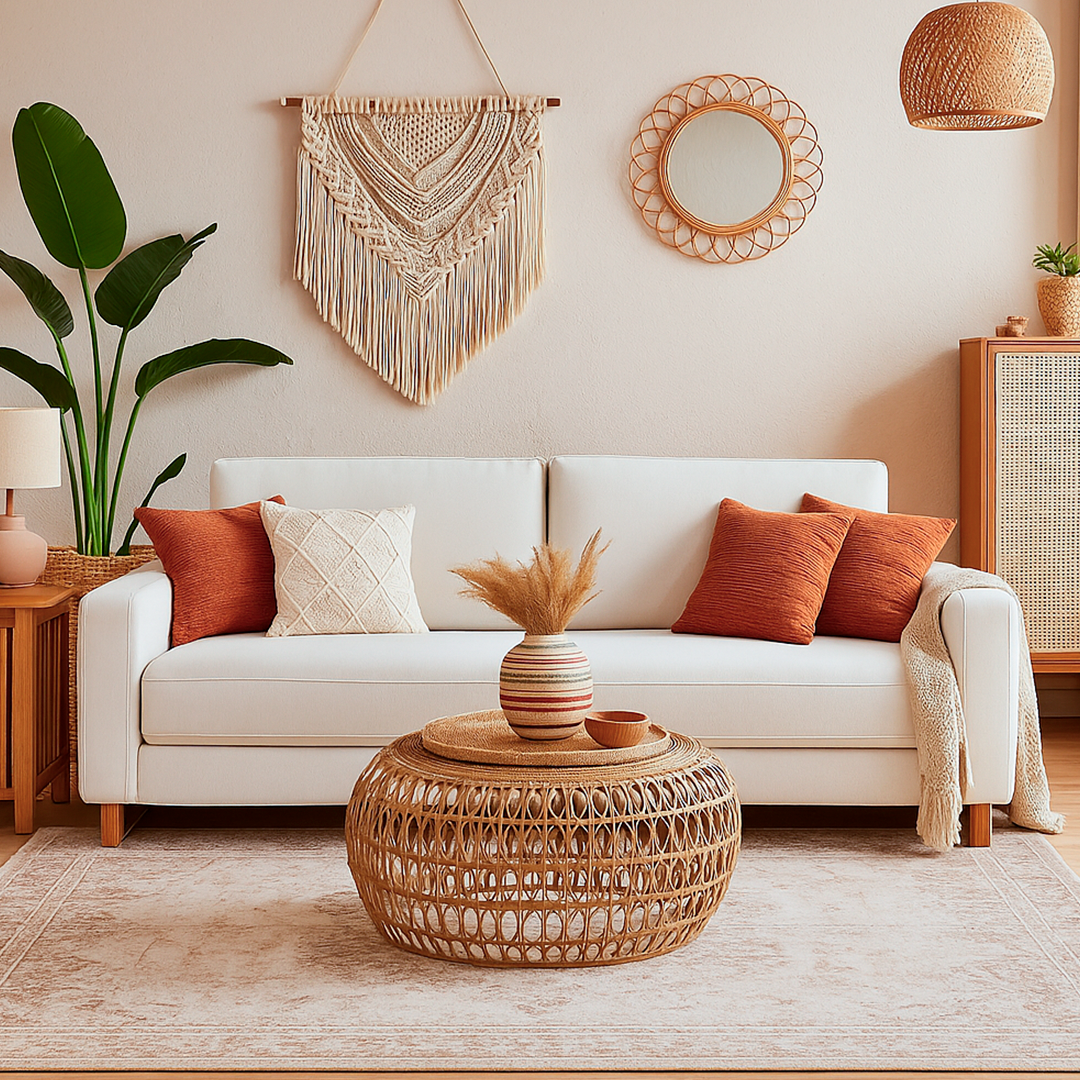 Sofá 3 Lugares Atlas 214 cm - Linho Texturizado Off White c/ Natural