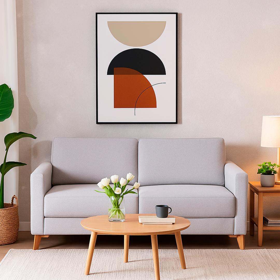 Sofá 3 Lugares Oregon  180 cm - Linho Texturizado Areia c/ Natural