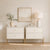 Conjunto 2 Mesas de Cabeceira com 2 Gavetas Jasper 64 cm - Off White Fosco c/ Dourado