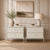 Conjunto 2 Mesas de Cabeceira 2 Gavetas Jasper 64 cm - Off White Fosco c/ Champanhe