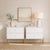 Conjunto 2 Mesas de Cabeceira com 2 Gavetas Jasper 64 cm - Branco c/ Dourado