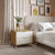 Mesa de Cabeceira 2 Gavetas Altis 60 cm - Off White Fosco c/ Carvalho - Champanhe