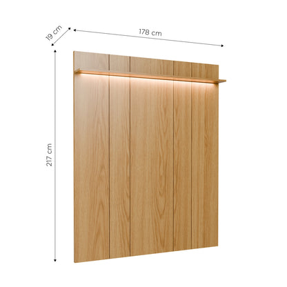 Painel para TV Até 85” com Prateleira e LED Neon Float 178 cm - Carvalho