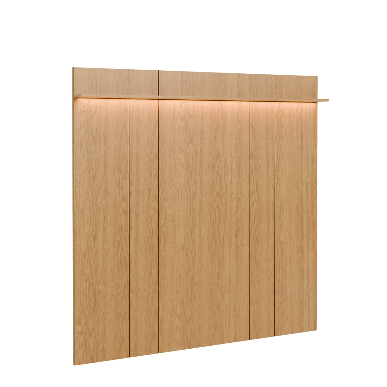 Painel para TV Até 85” com Prateleira e LED Neon Float 215 cm - Carvalho