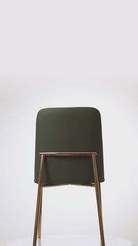 Conjunto de Jantar Mesa com Vidro Cerys 6 Cadeiras Bonny - Branco Fosco c/ Verde Musgo