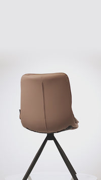 Kit com 2 Cadeiras Giratória Zephyr - PU Bege c/ Preto