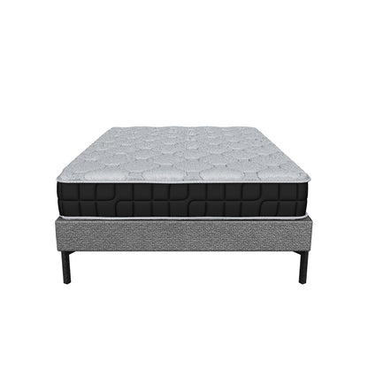 Cama Casal Estofada Sleeps - Linho Cinza c/ Preto