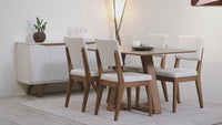 Conjunto de Jantar Mesa Avena 6 Cadeiras Ella - Canella c/ Mescla Cinza