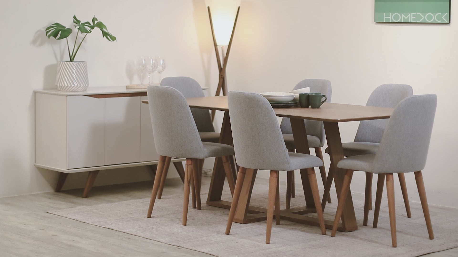 Conjunto de Jantar Mesa Avena 6 Cadeiras New Drop - Canella c