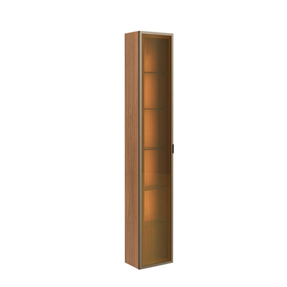 Módulo Cristaleira 1 Porta com Vidro Reflecta com LED Neon Float 38cm - Canella c/ Champanhe