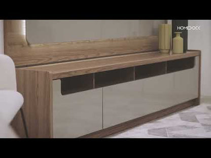 Rack Oslo 220 cm - Freijó c/ Grigio